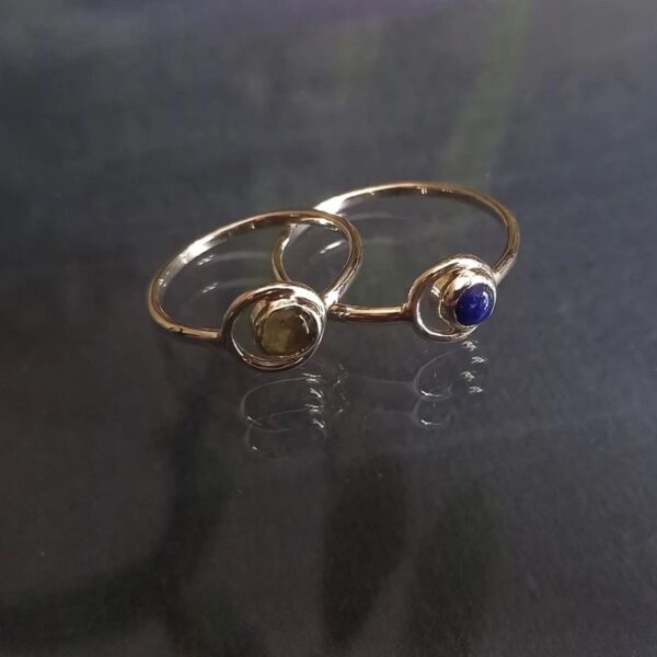 Bague lunaire pierre