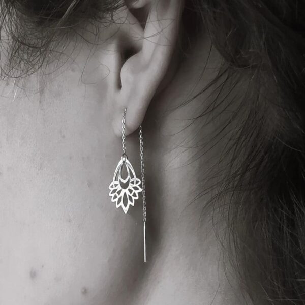 Boucles d'oreilles florales en argent