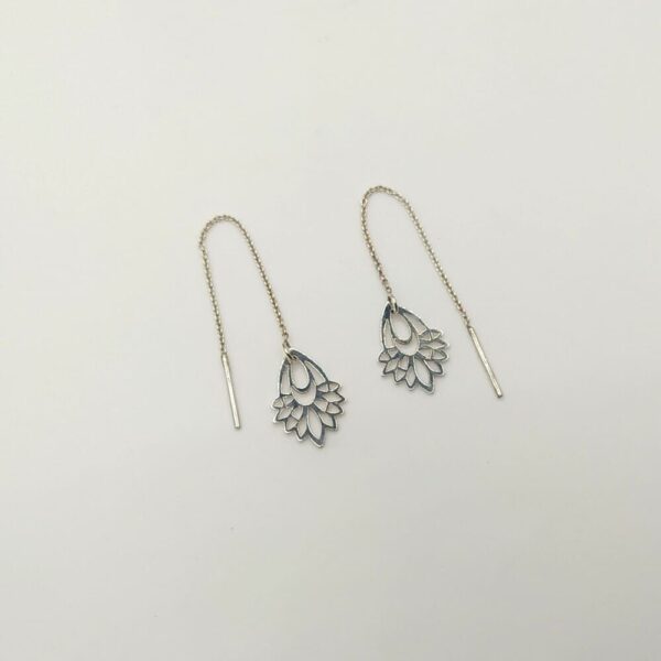 Boucles d'oreilles florales en argent