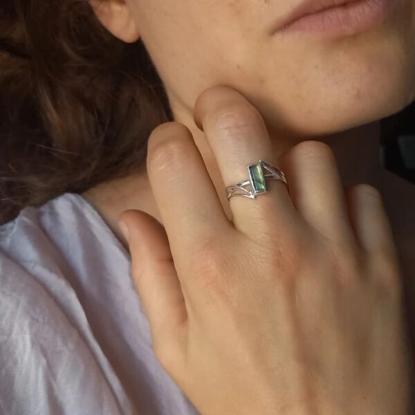 bague argent labradorite